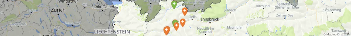 Map view for Pharmacies emergency services nearby Forchach (Reutte, Tirol)